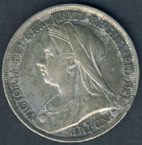 Victorian 5-Shilling (Crown) dated 1893 in STERLING SILVER : First Issue in series
