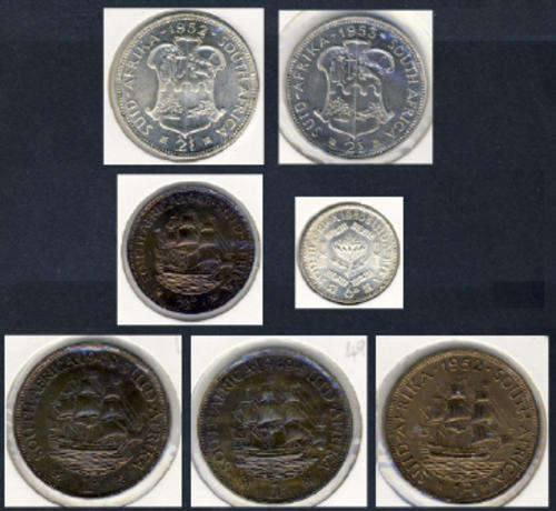 Collection of EIGHT (8) Union of SA PROOF Coins
