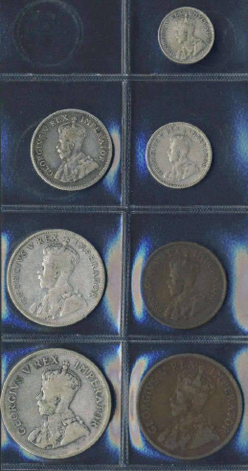 COMPLETE: Union of South Africa Coin Set : 1929