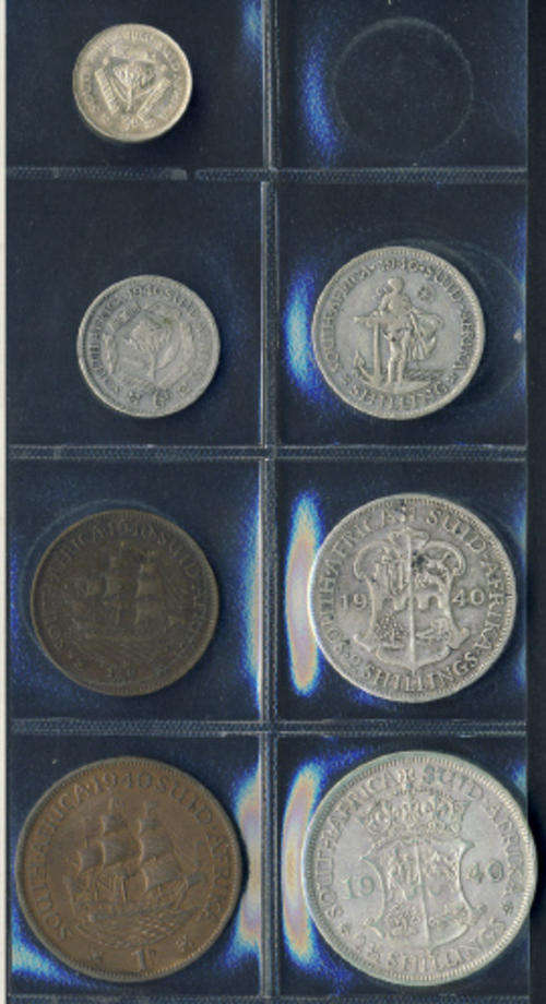 COMPLETE: Union of South Africa Coin Set : 1940