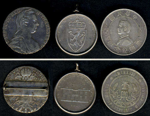 Three LARGE Solid SILVER Crowns (combined weight of 83.3 grams)