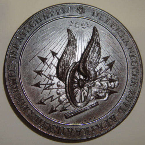 1895 PAUL KUGER Z.A.R. Delgoa Bay Railway Medal (Double Flanged Wheel)