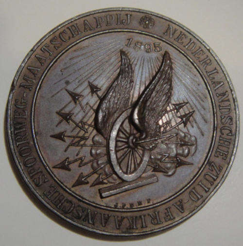 1895 PAUL KUGER Z.A.R. Delgoa Bay Railway Medal (Single Flanged Wheel)