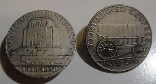 Two (2) Voortrekker Eeufees lapel pins (1838-1938)