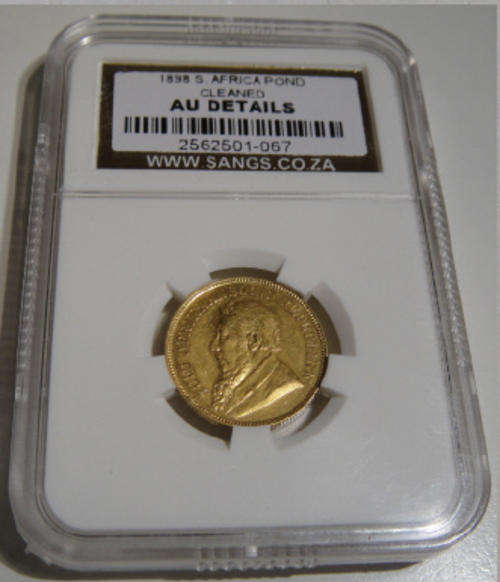 SANGS Graded : Paul Kruger 1898 GOLD POND with AU-details