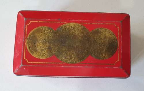 PYOTTS biscuits tin with 1970 Krugerrand image as per photos