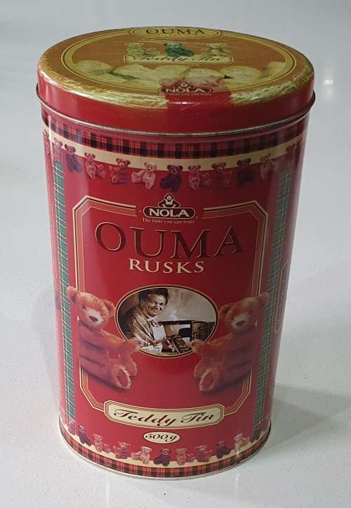 Ouma rusks Teddy bear tin as per photos