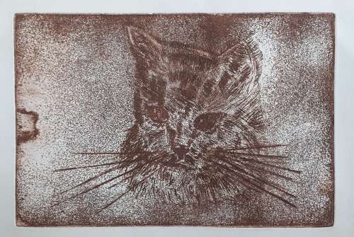 Original unframed etch of an Cat, not signed by the artist, as per photos