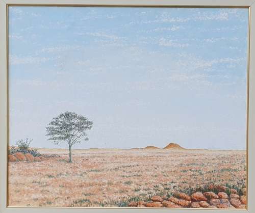 Oil painting by BASIL BARNETT of the Karoo
