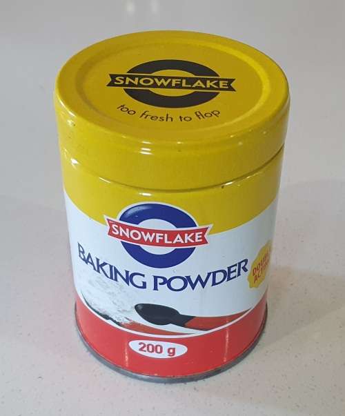 SNOWFLAKE baking powder tin as per photos