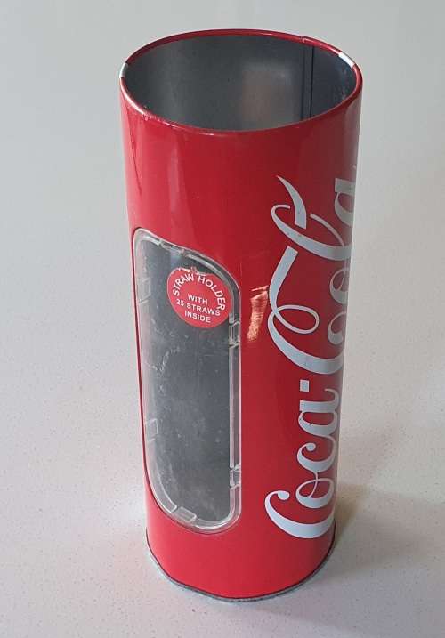 Coca Cola straw holder tin as per photos