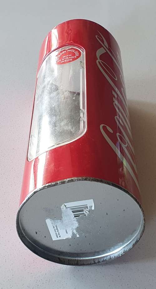 Coca Cola straw holder tin as per photos