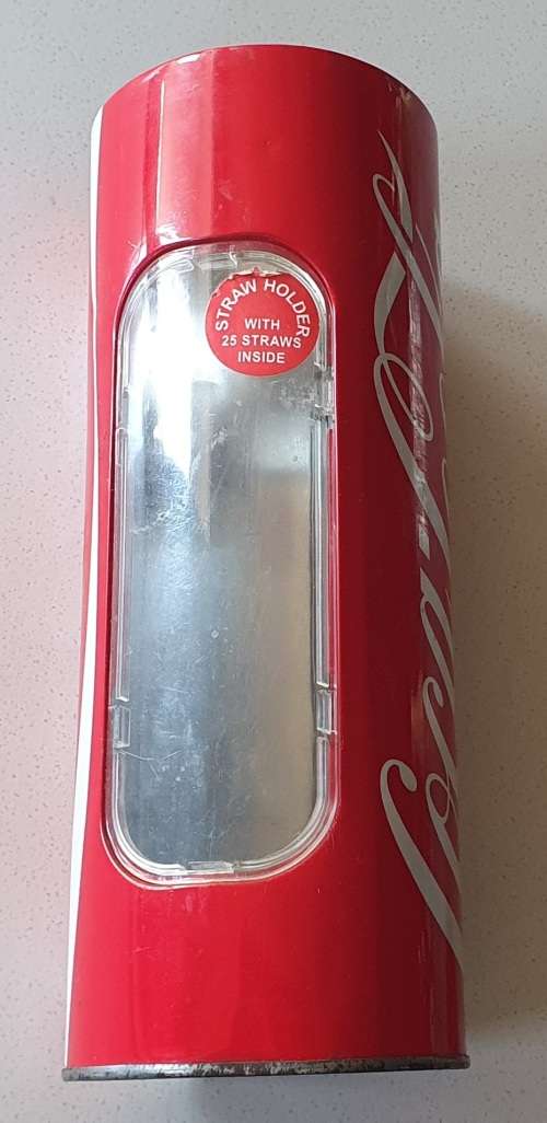 Coca Cola straw holder tin as per photos