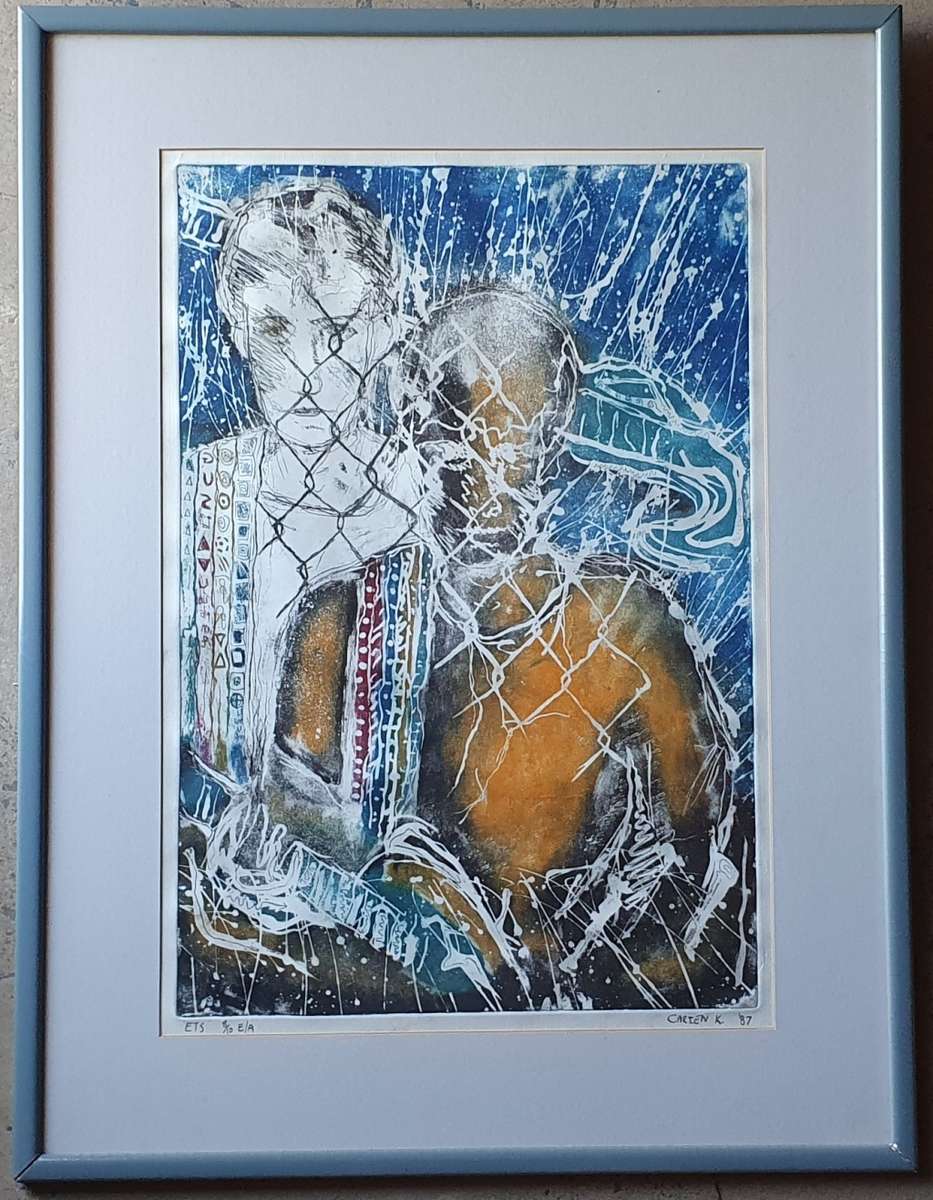 Framed colour etch by CARIEN K. as per photo