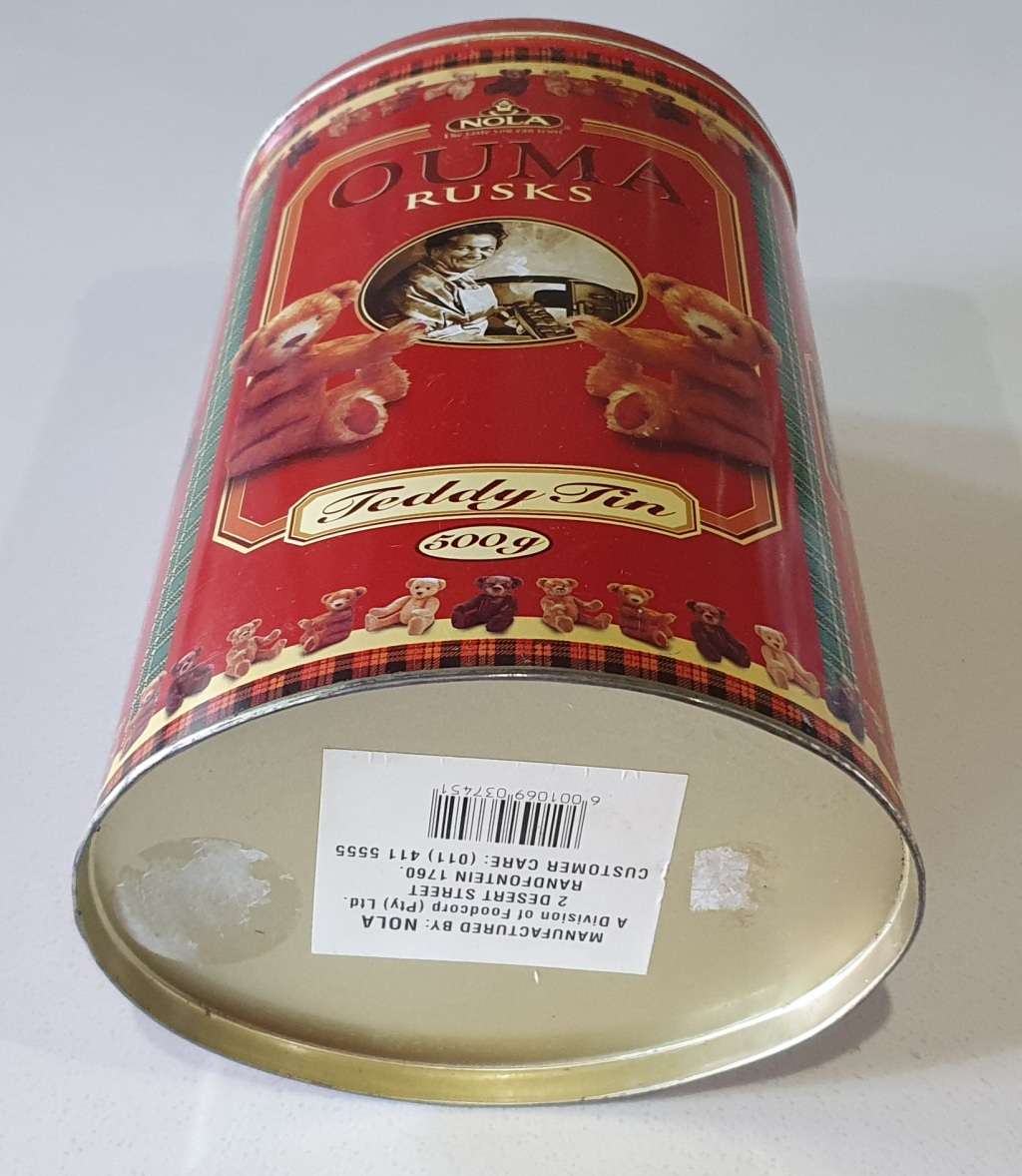 OUMA RUSKS bear tin as per photos
