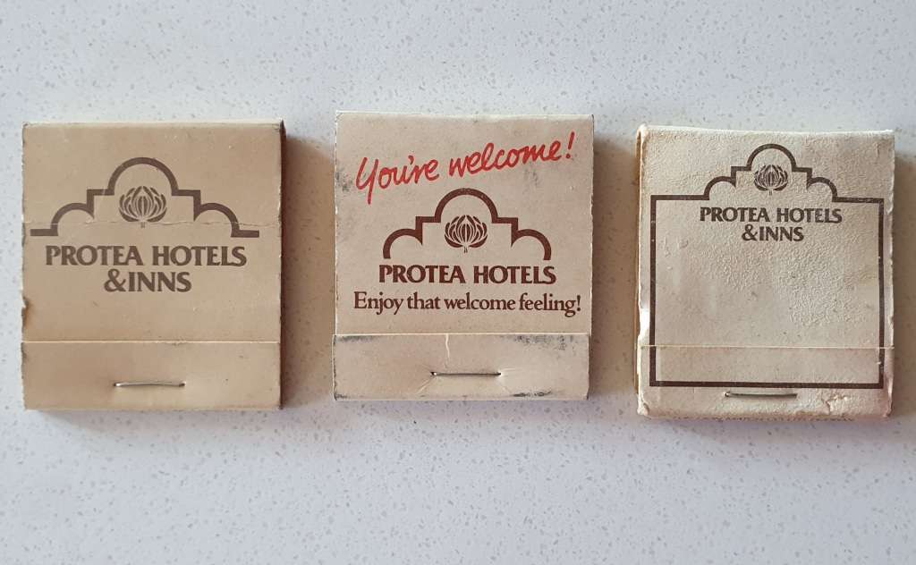 Set of 3 vintage PROTEA HOTELS matchboxes as per photo