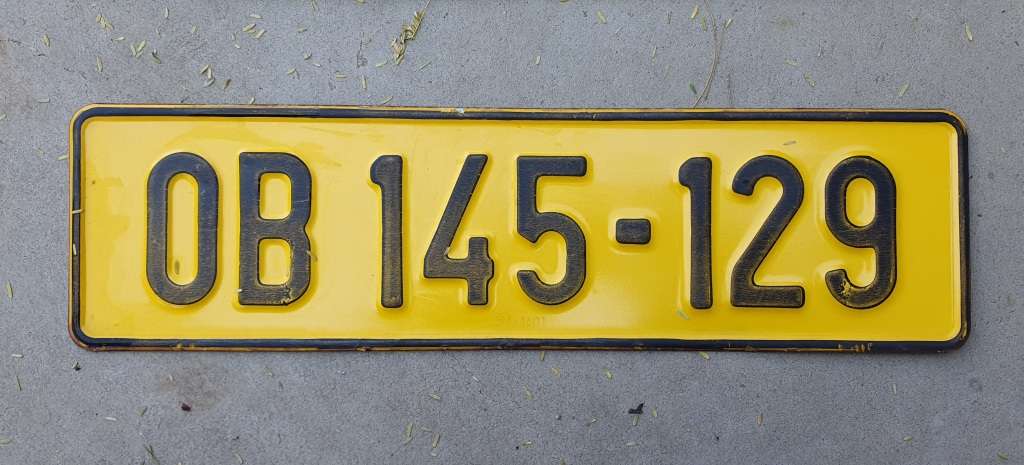 Vintage metal Free state OB - Bloemfontein district number plates as per photos