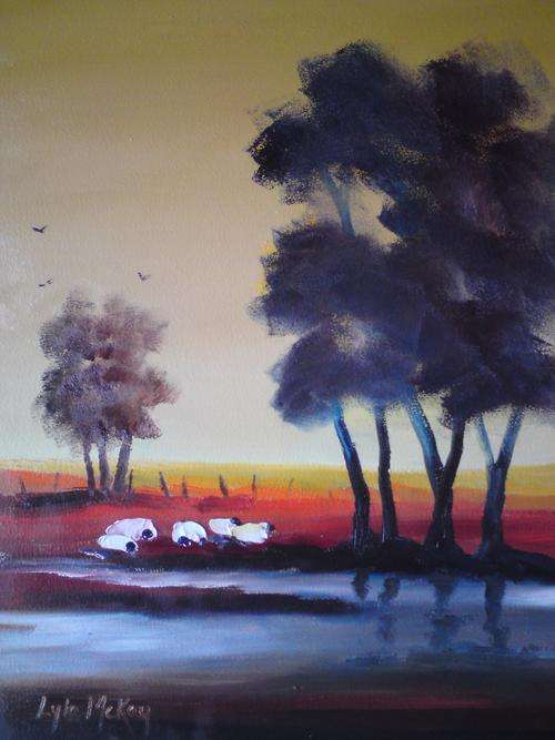 crazy 1R start L. McKay - oil - 400x300mm unframed