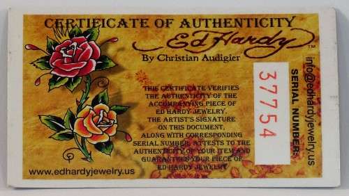 Genuine Ed Hardy dog tag                     (#38)