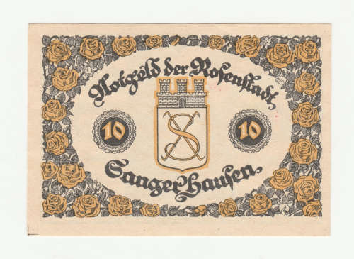 1921 German Rosen Stadt 10 Pfennig