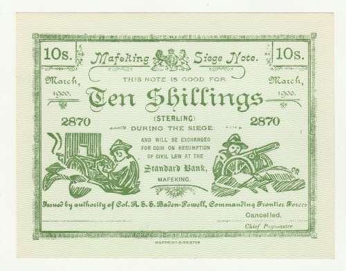 1900 Mafeking Siege 10 Shillings - Commanding (Cancelled)