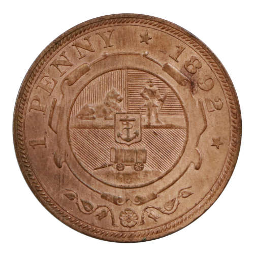 1892 South Africa ZAR Penny
