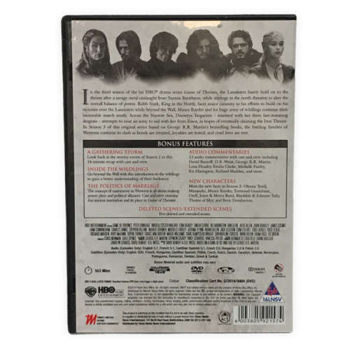 Game of Thrones The Complete 3rd Season DvD