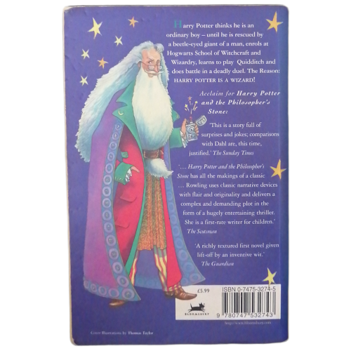 Harry Potter And The Philosopher's Stone by J. K. Rowling 1997 Softcover