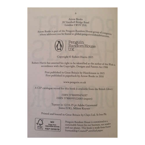 Dictator by Robert Harris 2016 Softcover