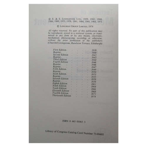 Textbook Of Medical Treatment by Stanley Alstead and Ronald H.  Girdwood 1974 Hardcover w/Dustjacket