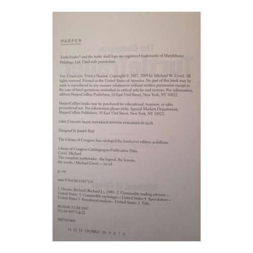 The Complete TurtleTrader by Michael W. Covel 2009 Softcover