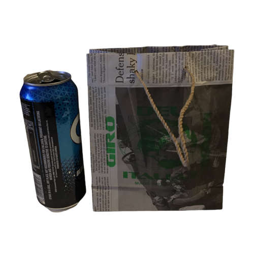 [19 x AVAILABLE] 50 Pack Upcycled Newspaper Gift Bags Handmade in Italy, Small 190x 160x 65mm