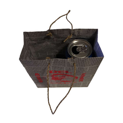[19 x AVAILABLE] 50 Pack Upcycled Newspaper Gift Bags Handmade in Italy, Small 190x 160x 65mm