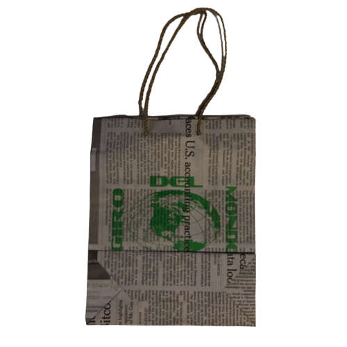 [19 x AVAILABLE] 50 Pack Upcycled Newspaper Gift Bags Handmade in Italy, Small 190x 160x 65mm