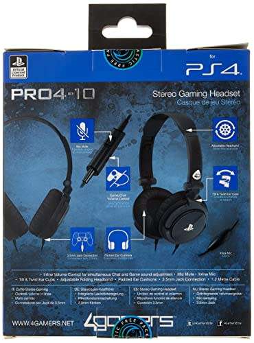 4Gamers Pro4-10 Stereo Gaming Headset for PS4 [New Factory Sealed]