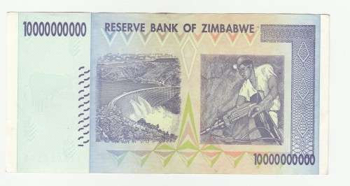 2008 Zimbabwe Third Dollar (ZWR) Issue, AA Series, 10 Billion Dollars