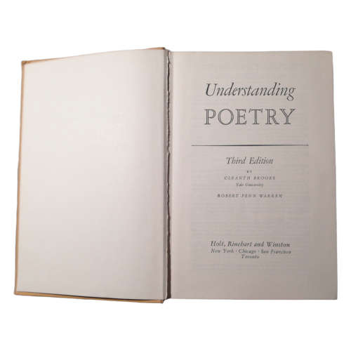Understanding Poetry by Cleanth Brooks and Robert Penn Warren 1966 Hardcover w/o Dustjacket