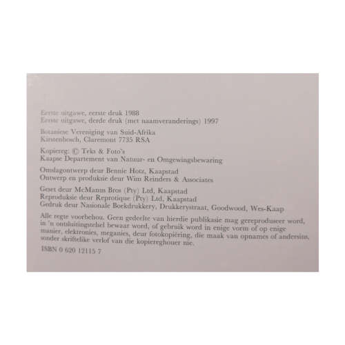 Namakwaland by Annelise le Roux and Ted Schelpe 1997 Softcover