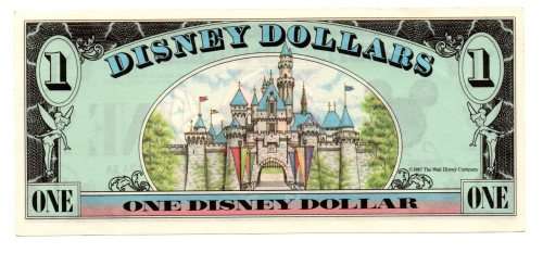 1987 Disney Dollars $1, Mickey Mouse, D Series First Year