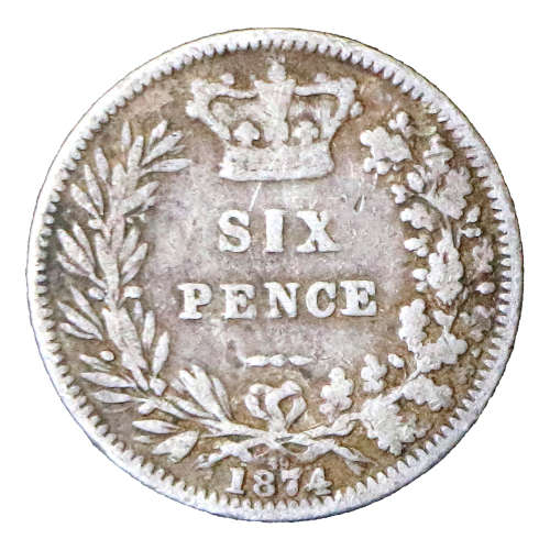 1874 Great Britain Six Pence