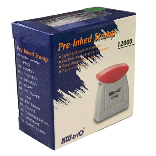 ORIGINAL - Red Ink, kw-Trio Pre-inked Stamp, Model 12000