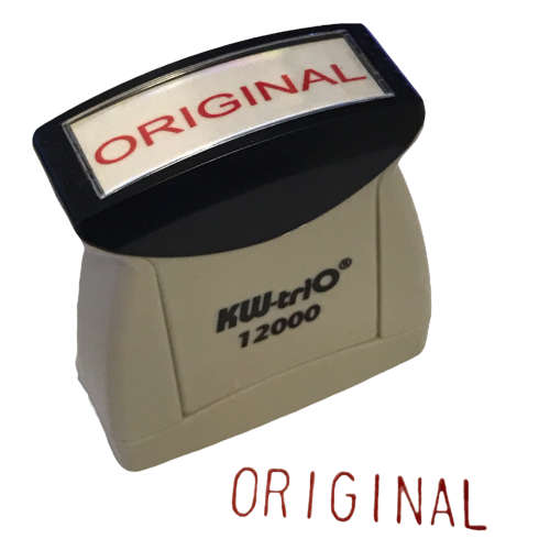 ORIGINAL - Red Ink, kw-Trio Pre-inked Stamp, Model 12000