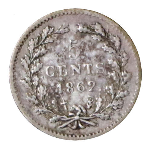 1862 Netherlands 5 Cent, 400 000 mintage