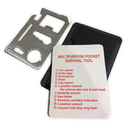 5 X Available, Multipurpose Pocket Survival Tool Stainless Steel