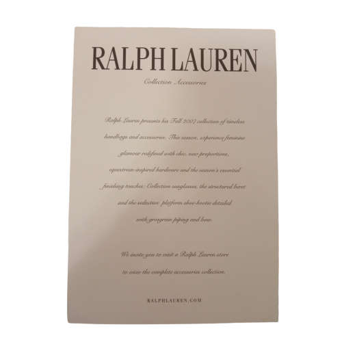 Rhalph Lauren Fall 2007 Collection: Handbags and Accessories Promotional Product `brochure`