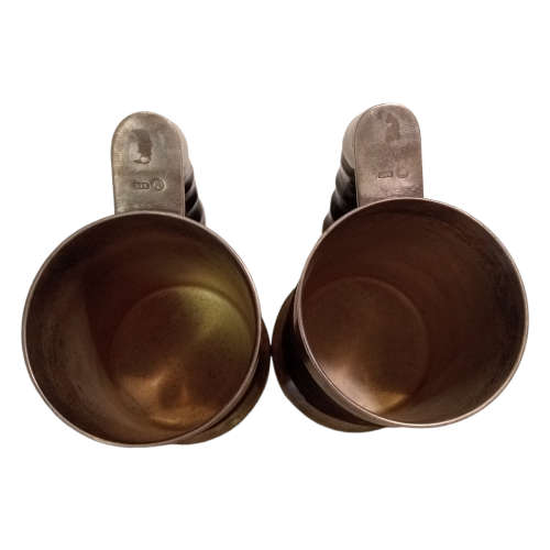 Pair of Vintage Hallmarked Elephant Skin Tankards