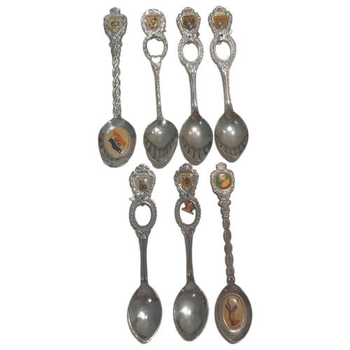 Lot of 7 Republic of South Africa Collectors Teaspoons (old flag)