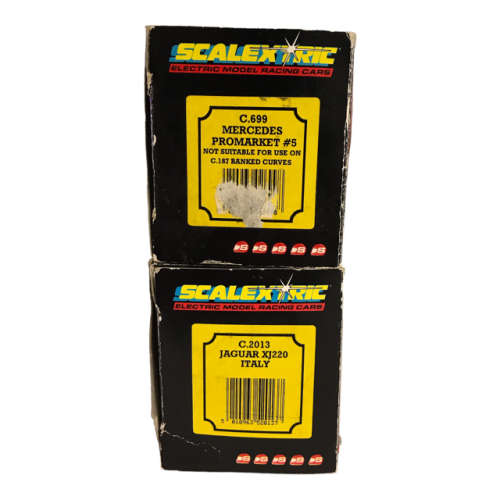 Pair of Hornby Scalextric Electronic model racing cars: Jaguar XJ220 & Mercedes Promarker