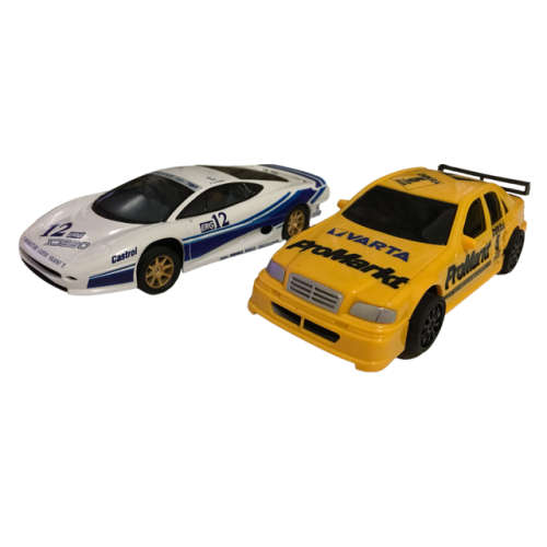 Pair of Hornby Scalextric Electronic model racing cars: Jaguar XJ220 & Mercedes Promarker
