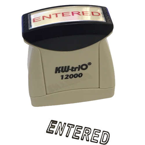 47x UNITS ON AUCTION!  ENTERED - Black Ink, kw-Trio Pre-inked Stamp, Model 12000